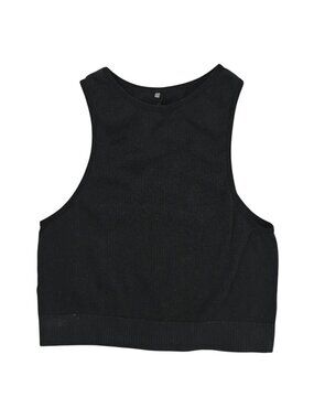 Dynamite Cropped Ribbed Tank Top in Black